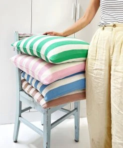 Archive New York Santiago Cabana Stripe Throw Pillow - Light Pink Home Goods