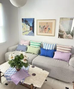 Archive New York Santiago Cabana Stripe Throw Pillow - Light Pink Home Goods