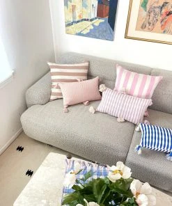 Archive New York Santiago Cabana Stripe Throw Pillow - Tan Home Goods