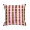 Archive New York Handcrafted Santiago Grid Throw Pillow - Baby Pink + Umber