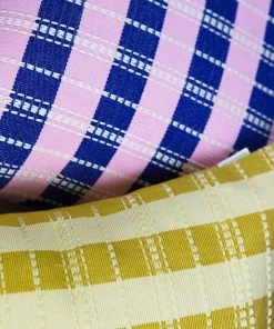 Archive New York Santiago Grid Throw Pillow - Royal + Baby Pink