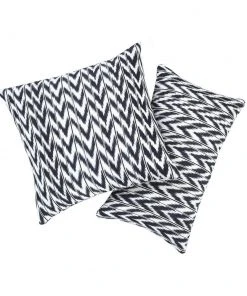 Archive New York Toto Ikat Throw Pillow - Black + White Handcrafted
