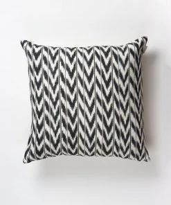 Archive New York Toto Ikat Throw Pillow - Black + White Handcrafted