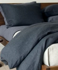 Area Home Emile Linen Duvet Cover - Charcoal