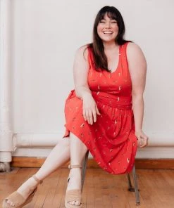 Mata Traders Asheville Red Swimmers Dress