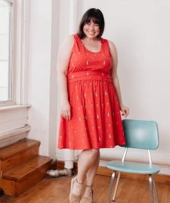 Mata Traders Asheville Red Swimmers Dress