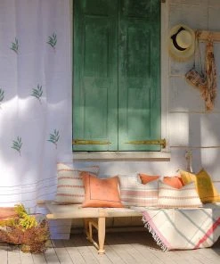 Soil To Studio Home Goods Asima Throw Pillow Cover - Orange + Cream