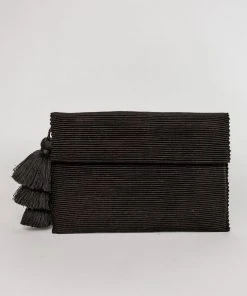 August Sage Ande Tassel Clutch - Classic Black