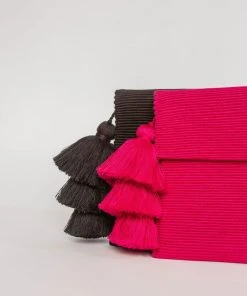 August Sage Ande Tassel Clutch - Classic Black