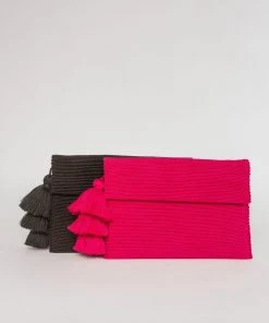 August Sage Ande Tassel Clutch - Classic Black