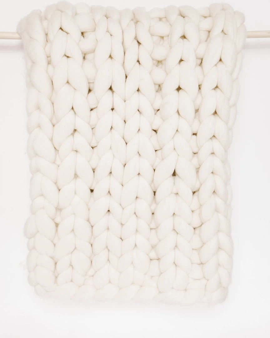 August Sage Chunky Wool Throw Blanket August Sage Chunky Wool Throw Blanket