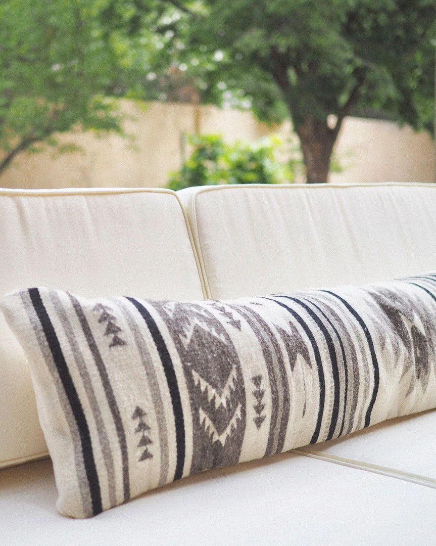 August Sage Mariposa Gris Wool Lumbar Pillow August Sage Mariposa Gris Wool Lumbar Pillow