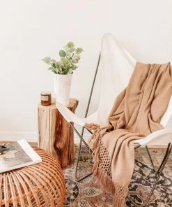 August Sage Marrón Alpaca Throw Blanket Home Goods