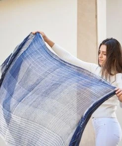 Studio Variously Auro Linen Scarf - Navy Accessories