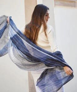 Studio Variously Auro Linen Scarf - Navy Accessories