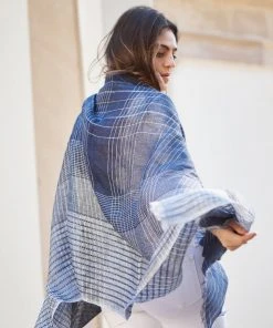 Studio Variously Auro Linen Scarf - Navy Accessories