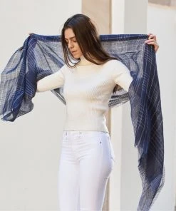 Studio Variously Auro Linen Scarf - Navy Accessories