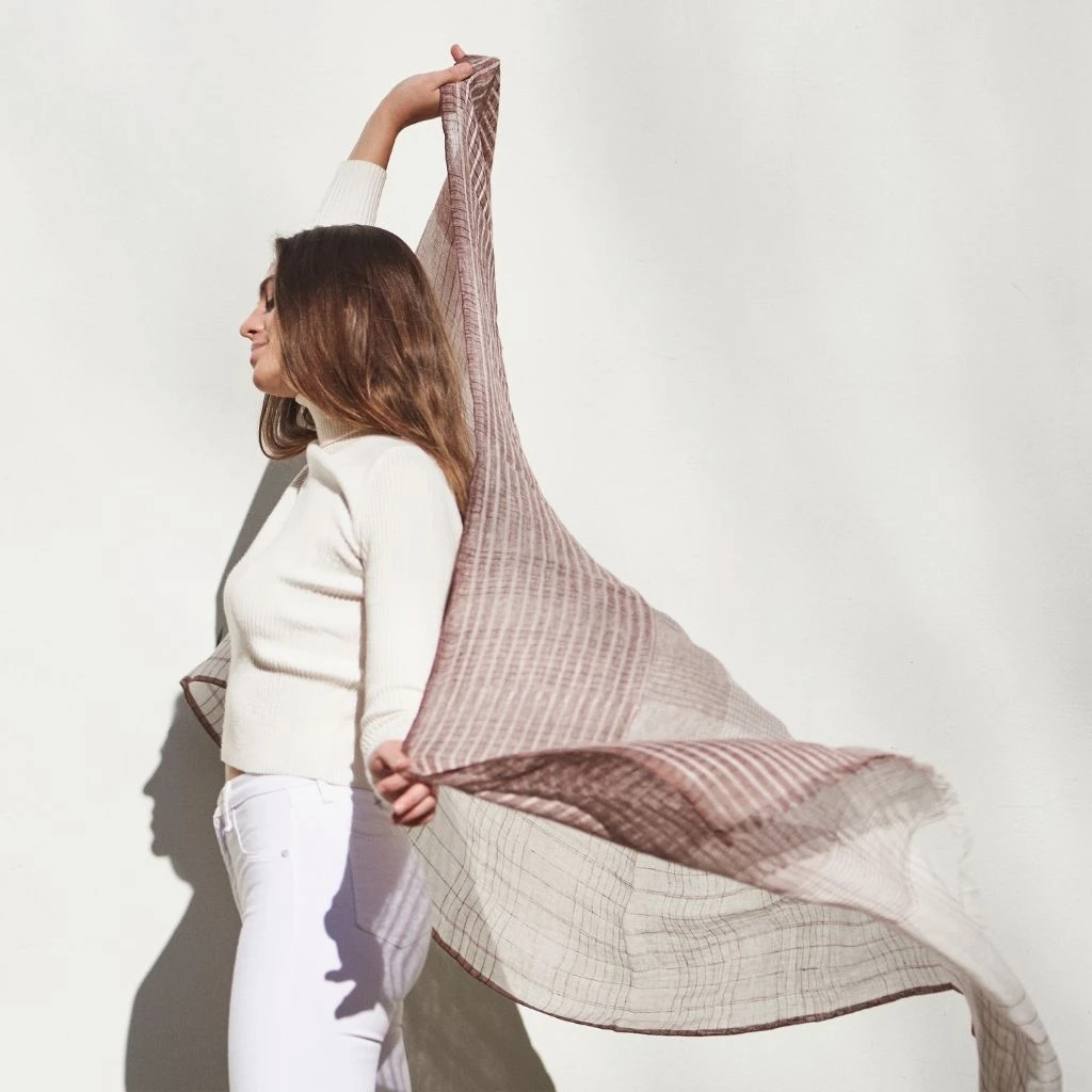 Studio Variously Auro Linen Scarf - White Accessories Studio Variously Auro Linen Scarf - White Accessories