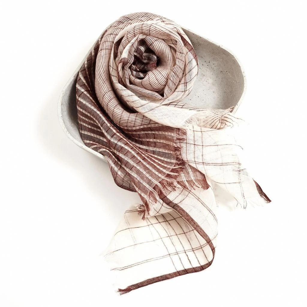 Studio Variously Auro Linen Scarf - White Accessories Studio Variously Auro Linen Scarf - White Accessories