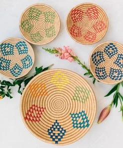 Azizi Life Boutique Bariku Woven Bowls - Brights