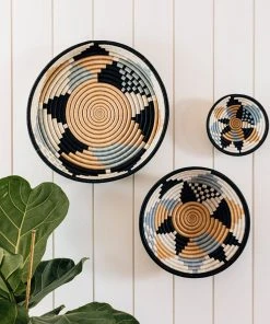 Azizi Life Home Goods Boutique Diversiform Woven Bowls - Gray