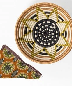 Azizi Life Boutique Vestine Green Woven Bowl