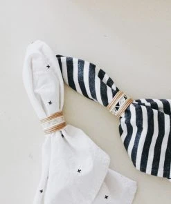 Azizi Life Woven Napkin Ring Set - Zig Zag Kitchen + Dining