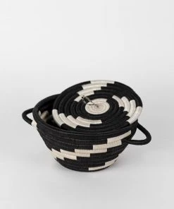Azizi Life Woven Pot Basket With Lid Home Goods