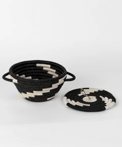 Azizi Life Woven Pot Basket With Lid Home Goods