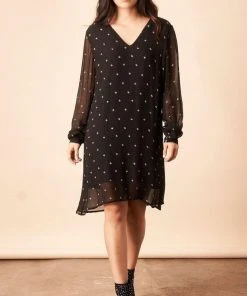 Symbology Baby Cacti Shift Dress - Black + Cream Clothing