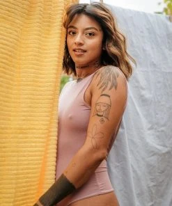 Mary Young Backless Bamboo Thong Bodysuit Underwear + Bras