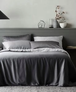Ettitude Bamboo Sateen Duvet Cover - Slate