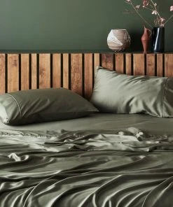 Ettitude Bamboo Sateen Fitted Sheet - Moss Best Sellers