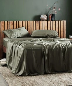 Ettitude Bamboo Sateen Flat Sheet - Moss