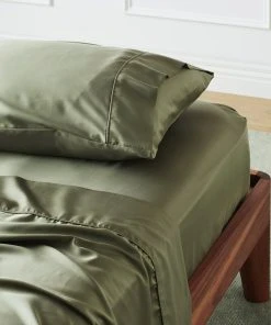 Ettitude Bamboo Sateen Flat Sheet - Moss