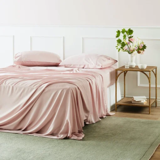 Ettitude Bamboo Sateen Flat Sheet - Rose Sustainable Materials 3 Ettitude Bamboo Sateen Flat Sheet - Rose Sustainable Materials