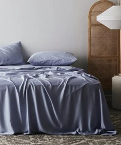 Ettitude Home Goods Bamboo Sateen Flat Sheet - Sky