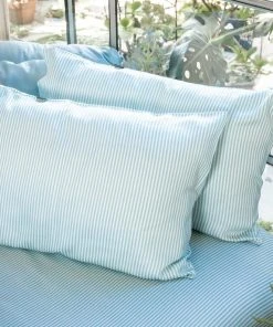 Ettitude Bamboo Sateen Pillowcase Set - Starlight Blue Stripes