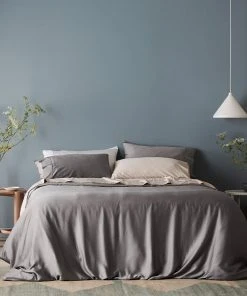 Ettitude Bamboo Sateen Plus Duvet Cover - Fog