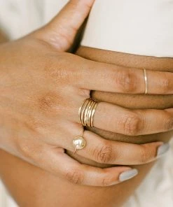 Sara Patino Jewelry Best Sellers Be Light Recycled Gold Stacking Rings - Set