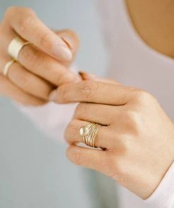 Sara Patino Jewelry Best Sellers Be Light Recycled Gold Stacking Rings - Set