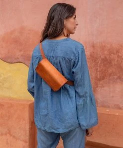 Purse & Clutch Leather Belt Bag - Russet Brown