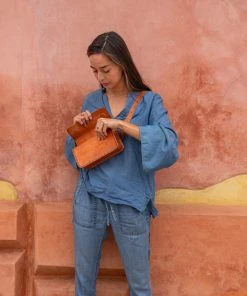 Purse & Clutch Leather Belt Bag - Russet Brown