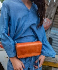 Purse & Clutch Leather Belt Bag - Russet Brown