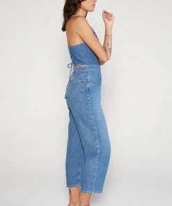 ÉTICA New Arrivals Birdie Halter Jumpsuit - River Rock