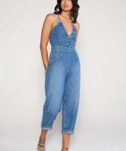 ÉTICA New Arrivals Birdie Halter Jumpsuit - River Rock