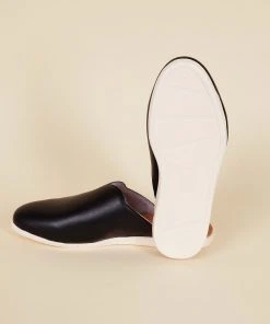 Dooeys Black Apple Leather House Mule