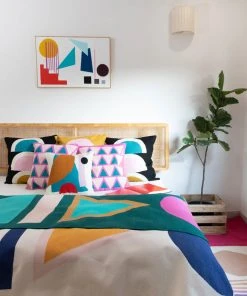 Leah Singh Home Goods Blah Blah Shapes Wool Throw Pillow Cover 10 Leah Singh Home Goods Blah Blah Shapes Wool Throw Pillow Cover