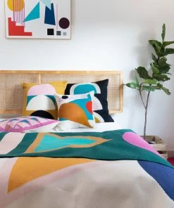 Leah Singh Home Goods Blah Blah Shapes Wool Throw Pillow Cover 11 Leah Singh Home Goods Blah Blah Shapes Wool Throw Pillow Cover