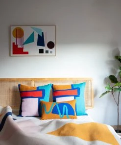 Leah Singh Home Goods Blah Blah Square Wool Throw Pillow Cover